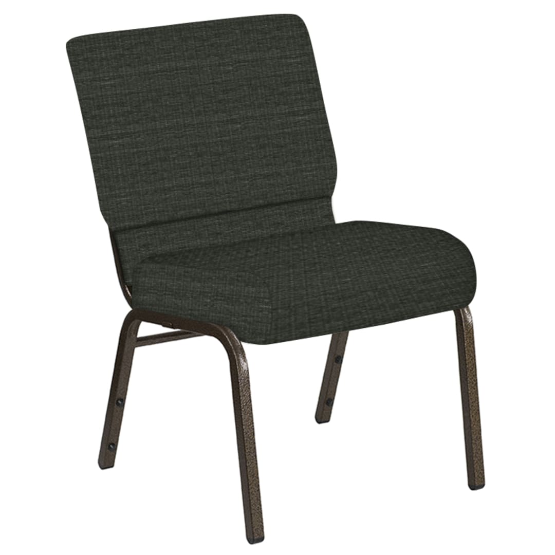 21''W Church Chair in Highlands Jet Fabric - Gold Vein Frame