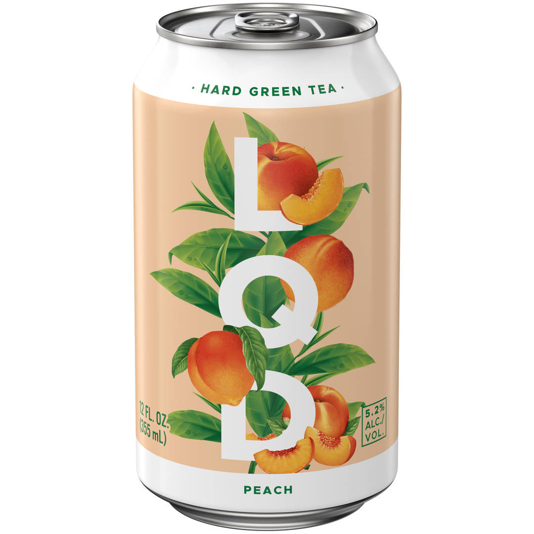 LQD Peach Hard Green Tea, 12 fl. oz. Can