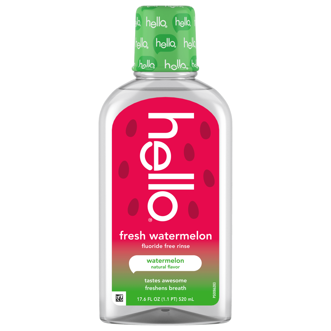 hello Fresh Watermelon Kids Mouthwash, Fluoride Free, 17.6 fl oz