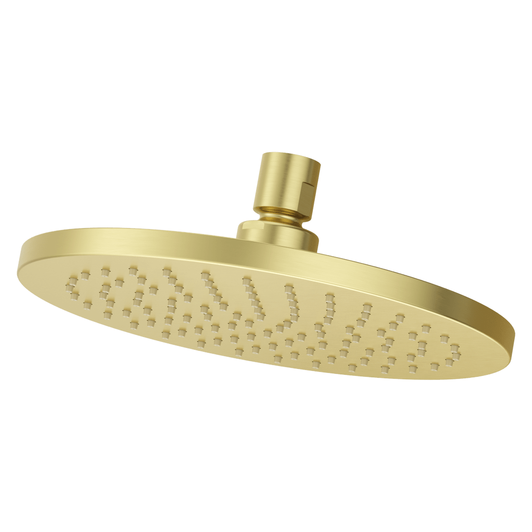 Modern Round 8 in. Raincan Showerhead in Brushed Gold