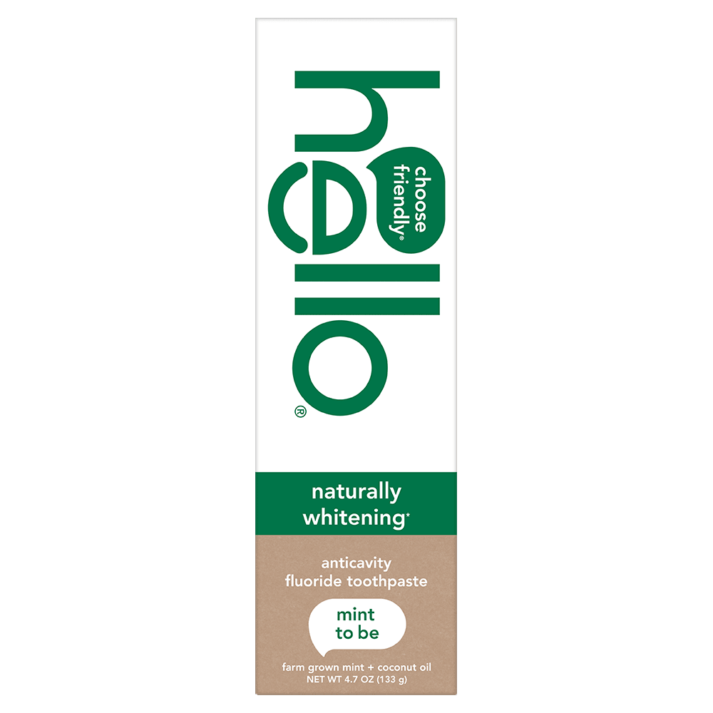 hello Naturally Whitening Fluoride Toothpaste, Mint, 4.7 Oz Tube