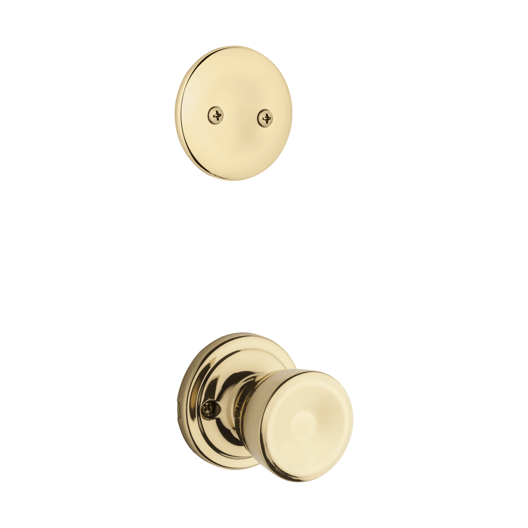 606 Dummy Interior Pack w/Abbey Knob for Kwikset Series Handlesets in Polished Brass