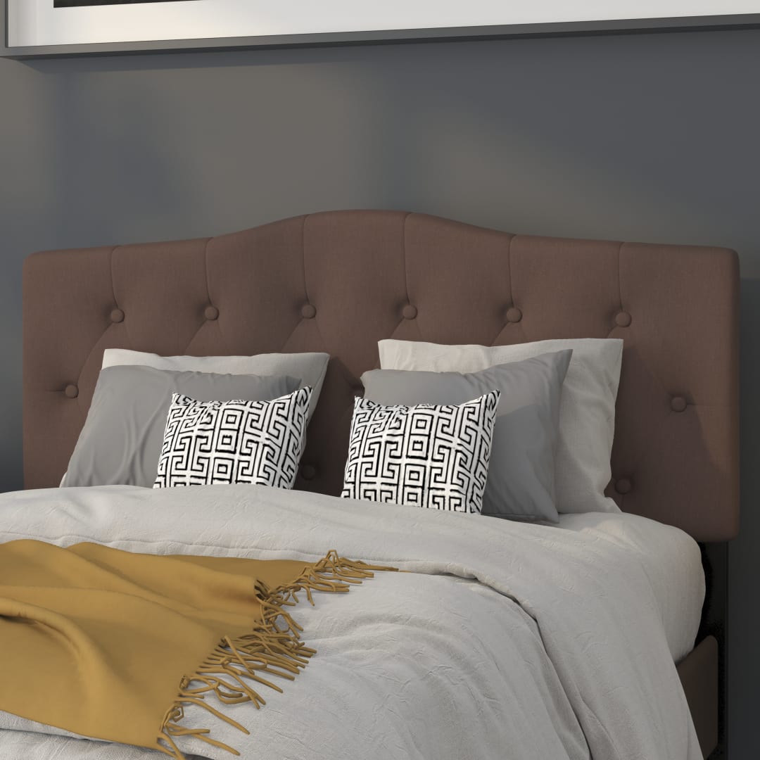 Cambridge Tufted Upholstered Full Size Headboard in Camel Fabric