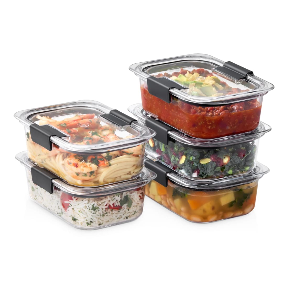 Rubbermaid Brilliance 3.2-Cup Rectangle Food Storage Container, 5-Pack