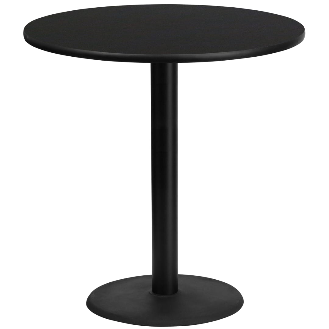 Stiles 42'' Round Black Laminate Table Top with 24'' Round Bar Height Table Base