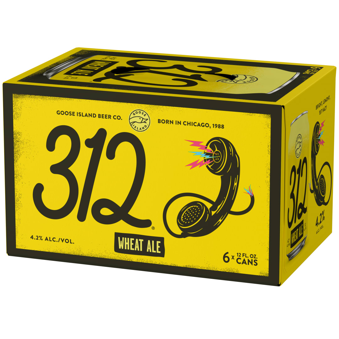 Goose Island 312 Urban Wheat Ale Craft Beer, 6 Pack Beer, 12 FL OZ Cans, 4.2% ABV