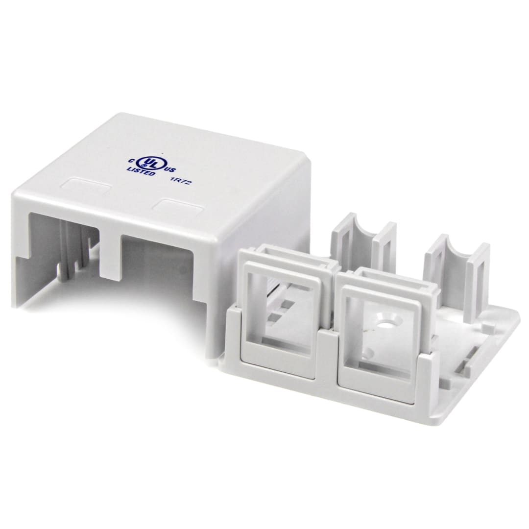 Dual Outlet Universal Wallbox-White