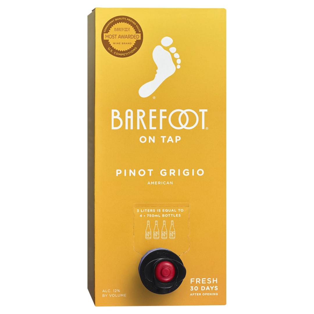 Barefoot Cellars On Tap Pinot Grigio White Wine 3L Box Wine