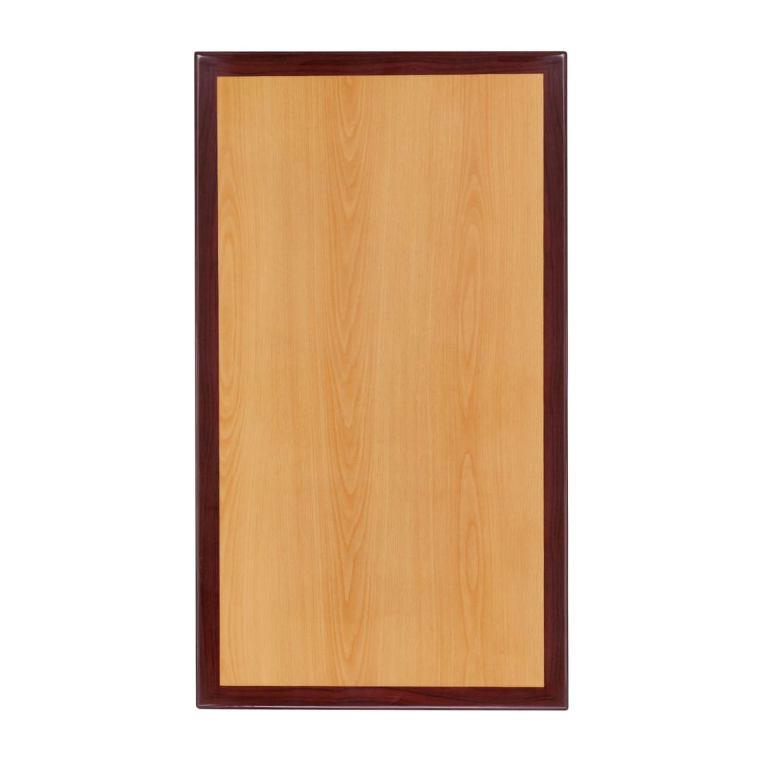 Glenbrook 24" x 30" Rectangular 2-Tone High-Gloss Cherry Resin Table Top with 2" Thick Mahogany Edge