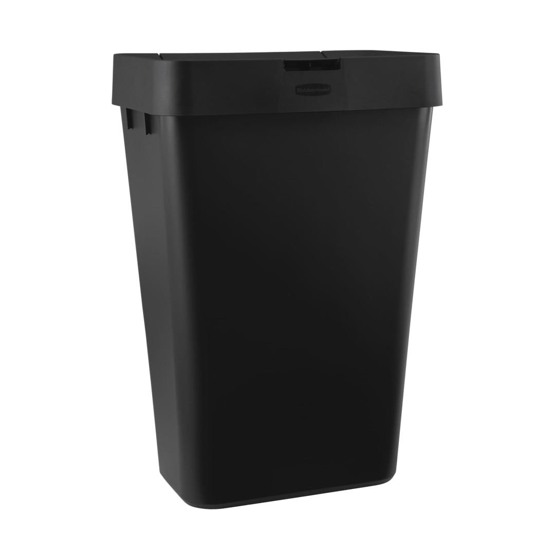 Rubbermaid 12.2 Gallon Touch-Top Kitchen Trash Can with Lid, Black Trash Container