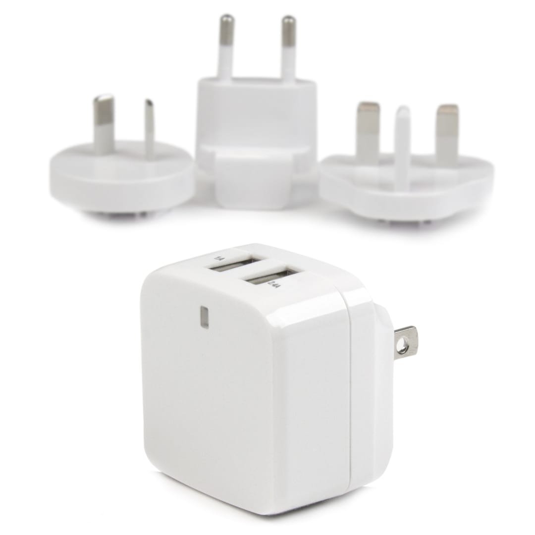 White 5V   3 4A Dual USB NA UK EU AU Wall Charger