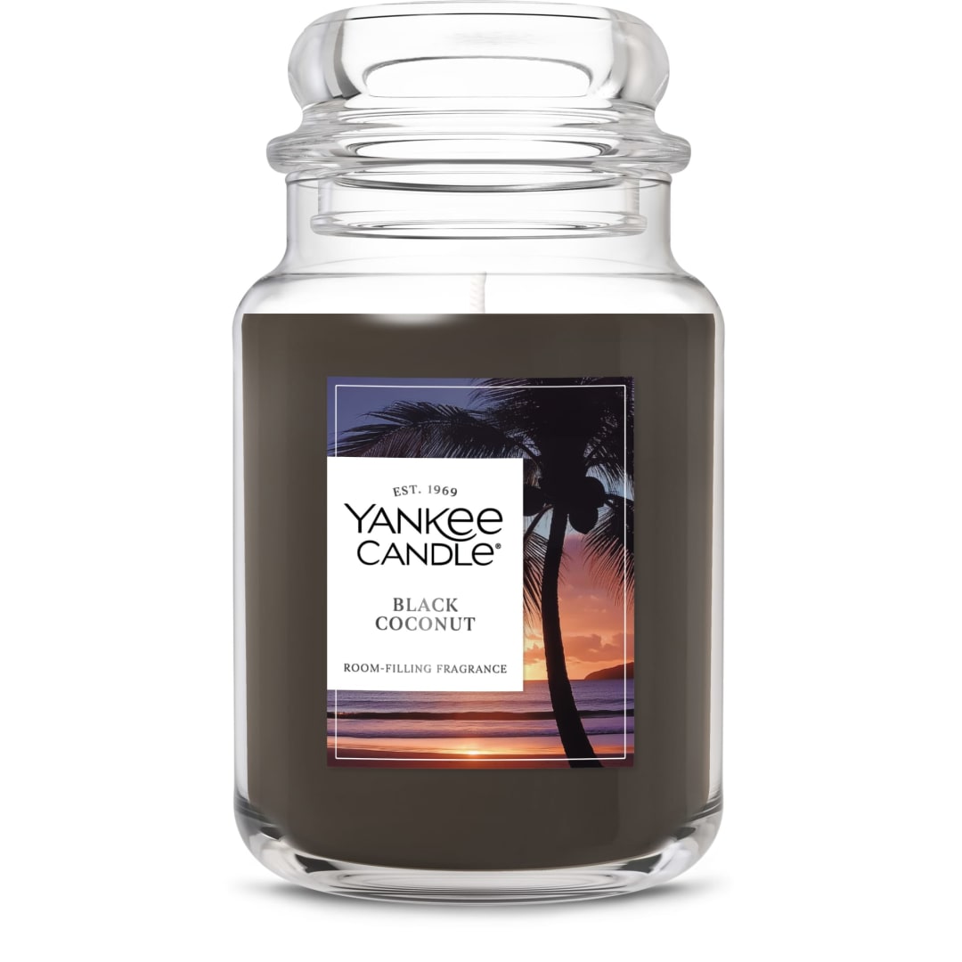 Yankee Candle® Black Coconut Scented Candle, 22oz Large Jar with up to 150 Hour Burn Time, Great for gifting