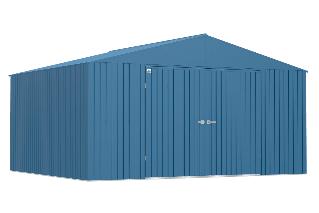 Arrow Elite Steel Storage Shed, 14x12, Blue Grey