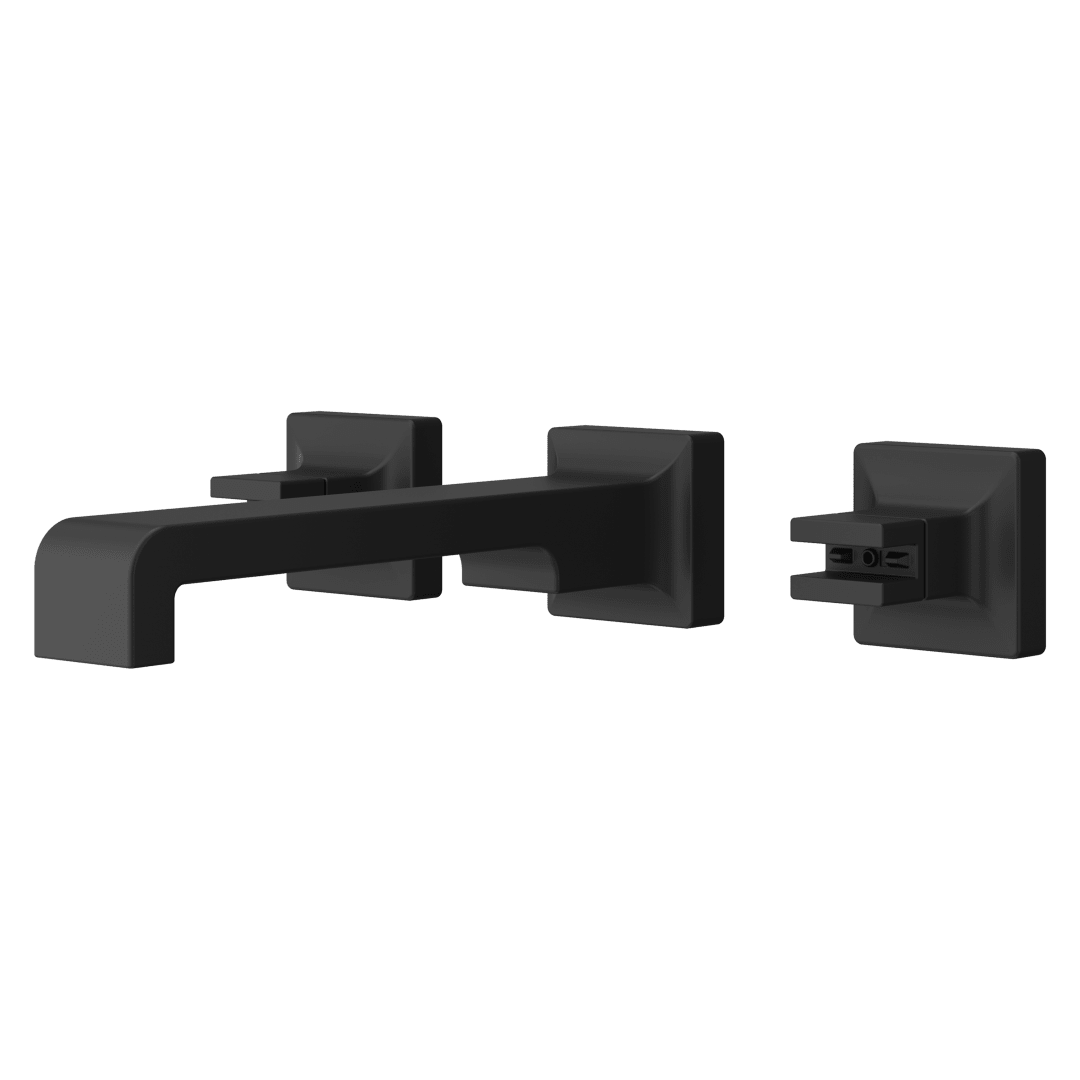 Verve 2-Handle 8 in. Widespread Wall Mount Bathroom Faucet without Handles with Ribbon Spout in Matte  (Valve Not Included)