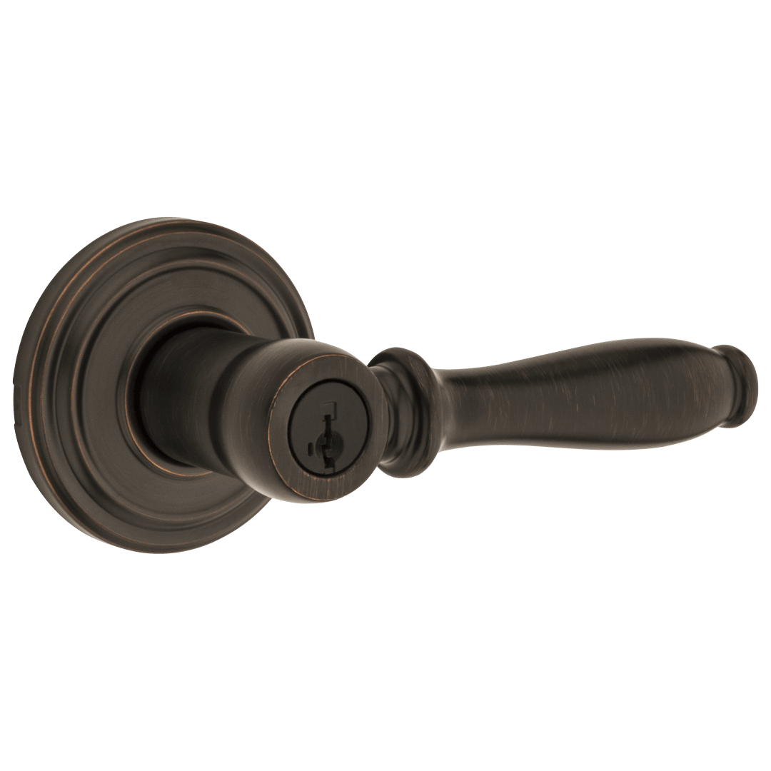 Ashfield Keyed Entry Lever featuring SmartKey Security™ in Venetian Bronze