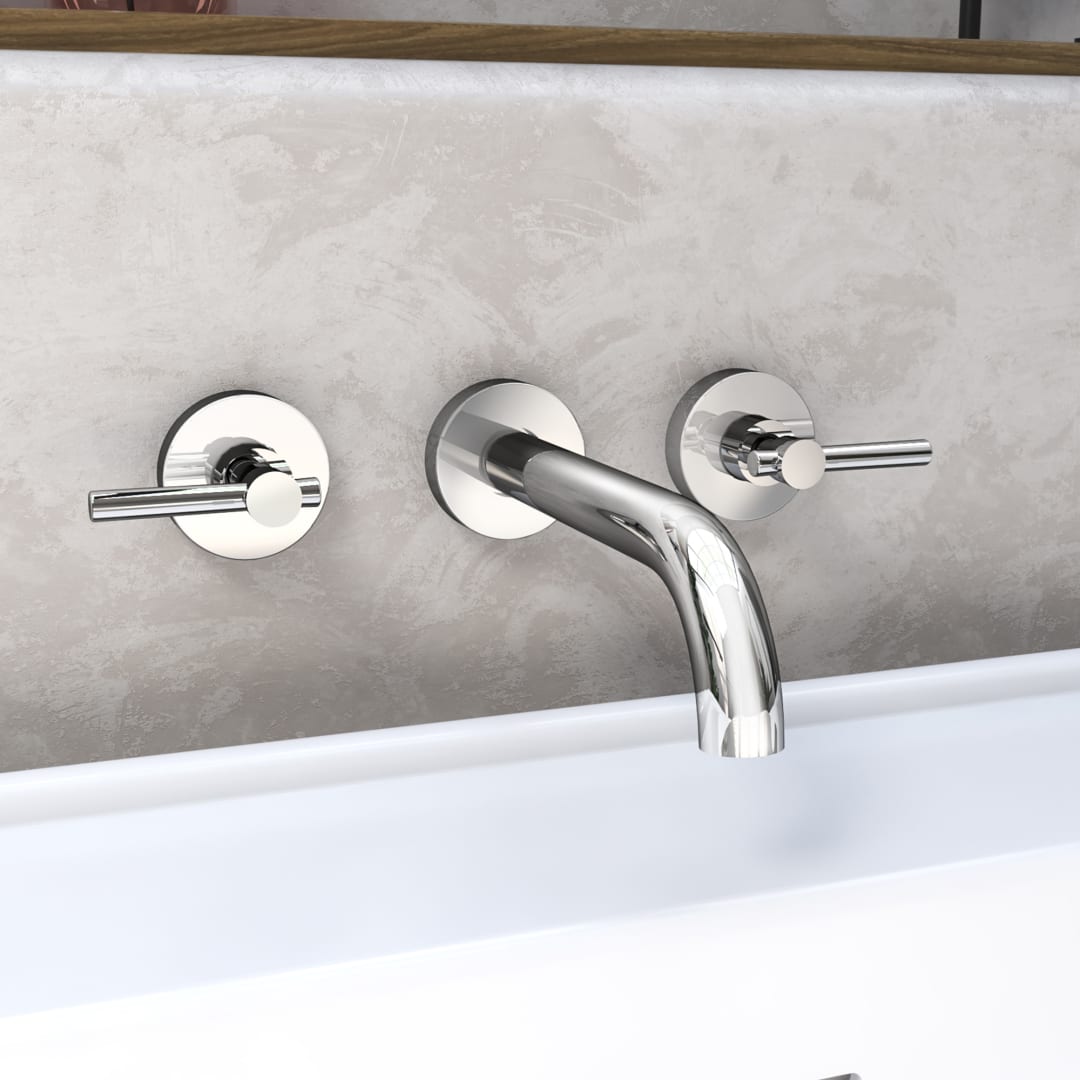 DreamLine Nile 3 inch x 8 inch Wall Mounted Tub Faucet, Chrome