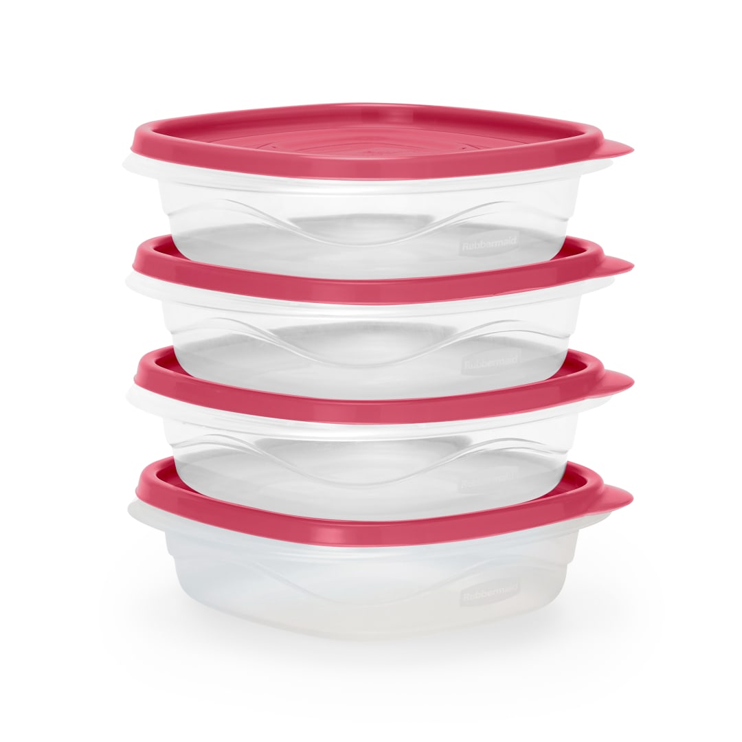 Rubbermaid TakeAlongs 2.9 Cup Food Storage Containers, Meal Prep Containers, Food Containers with Lids, Limited Edition Berry Pink, 4-Pack
