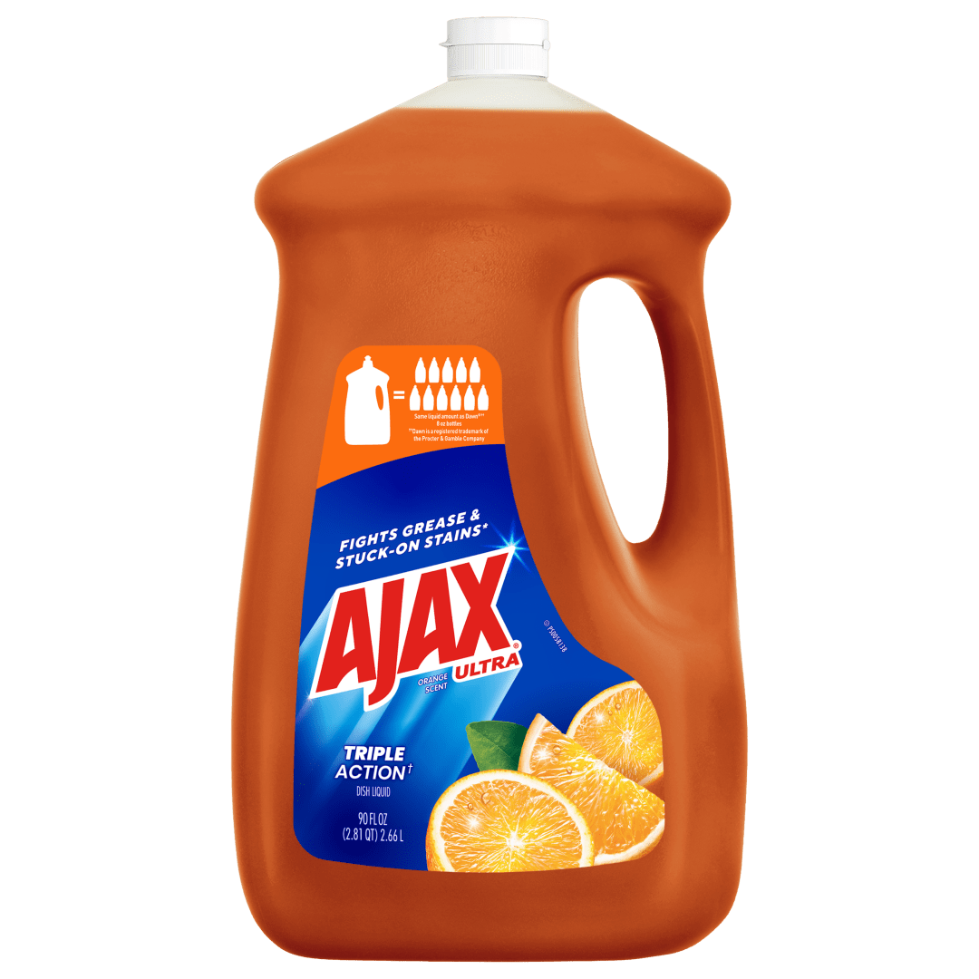 Ajax Ultra Liquid Dish Soap Orange Scent, Triple Action, 90 fl oz Bottle