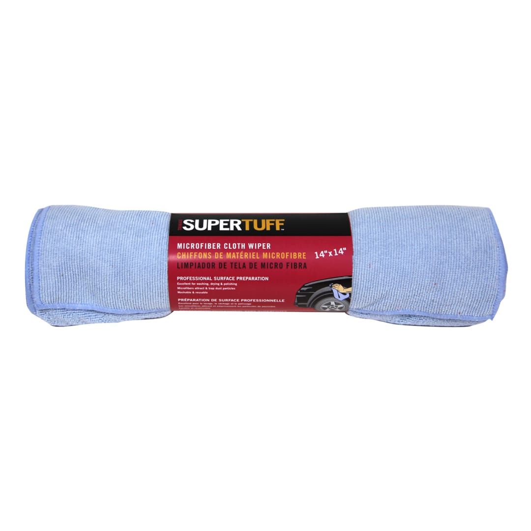 SuperTuff® Microfiber Wiping Cloths, Blue, 14"x14", 8pk roll