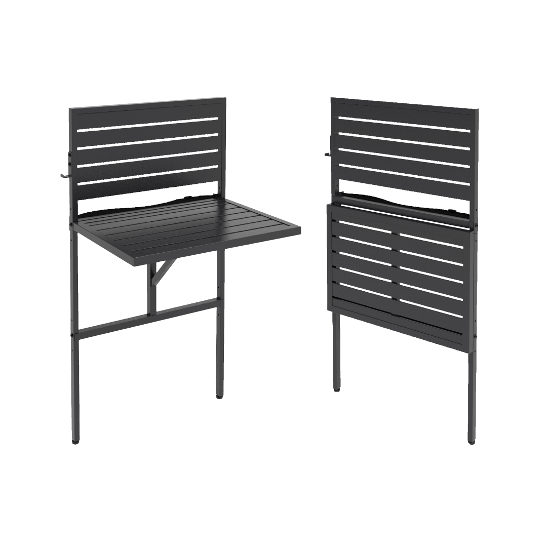 Valu+ 2 x 1 x 4 ft Black Adjustable balcony table
