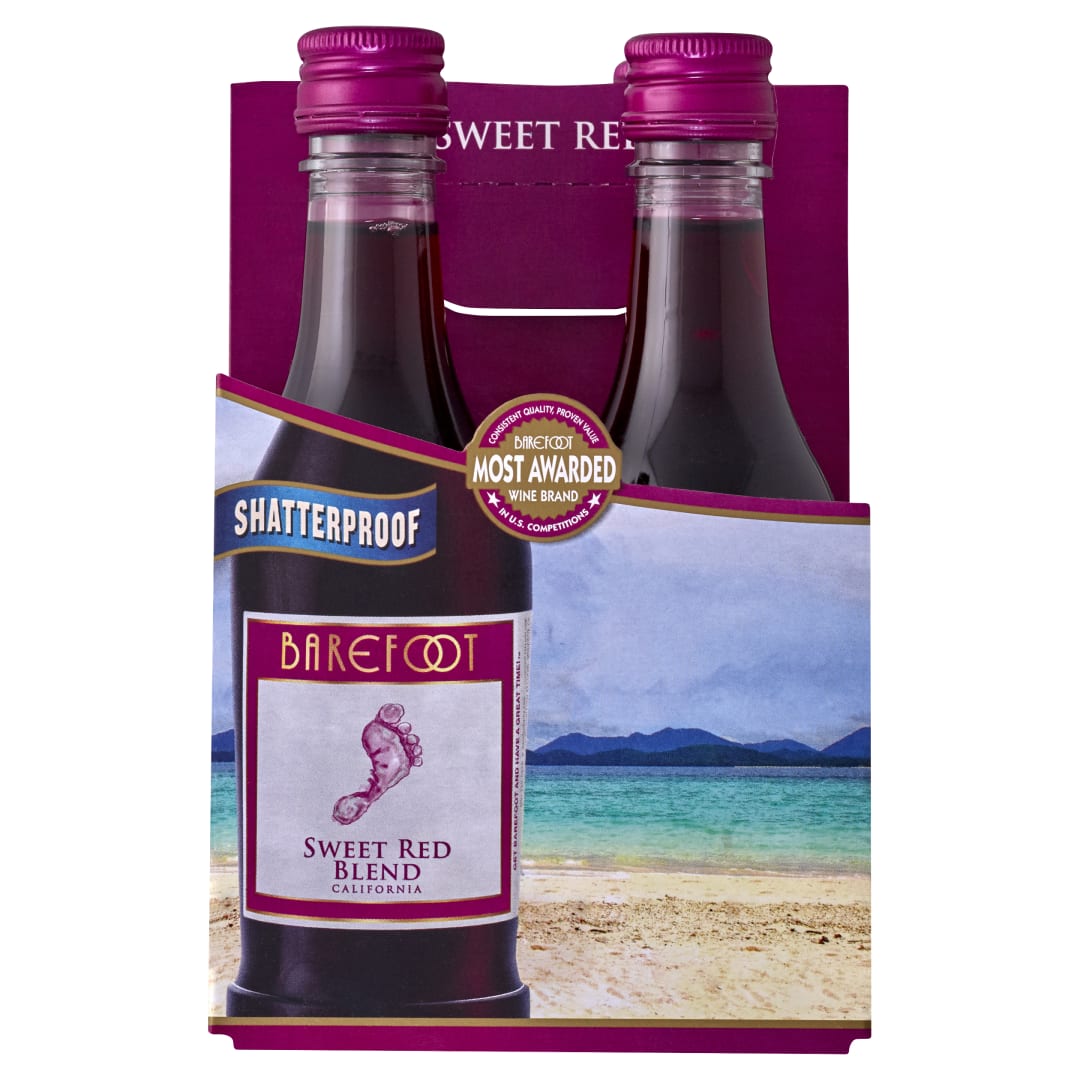 Barefoot Cellars Sweet Red Wine 4 Single Serve 187ml Bottles