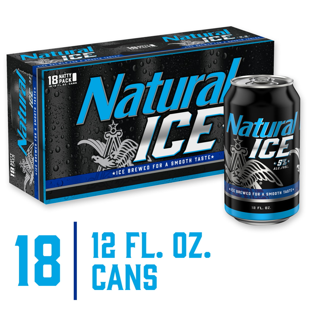 Natural Ice Lager Beer 18 Natty Pack Can 18 ea