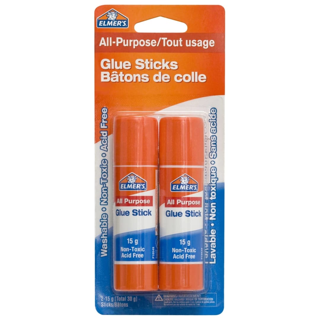 Elmer's All-Purpose Glue Sticks, Washable, Non-Toxic, 15 g, 2 Count