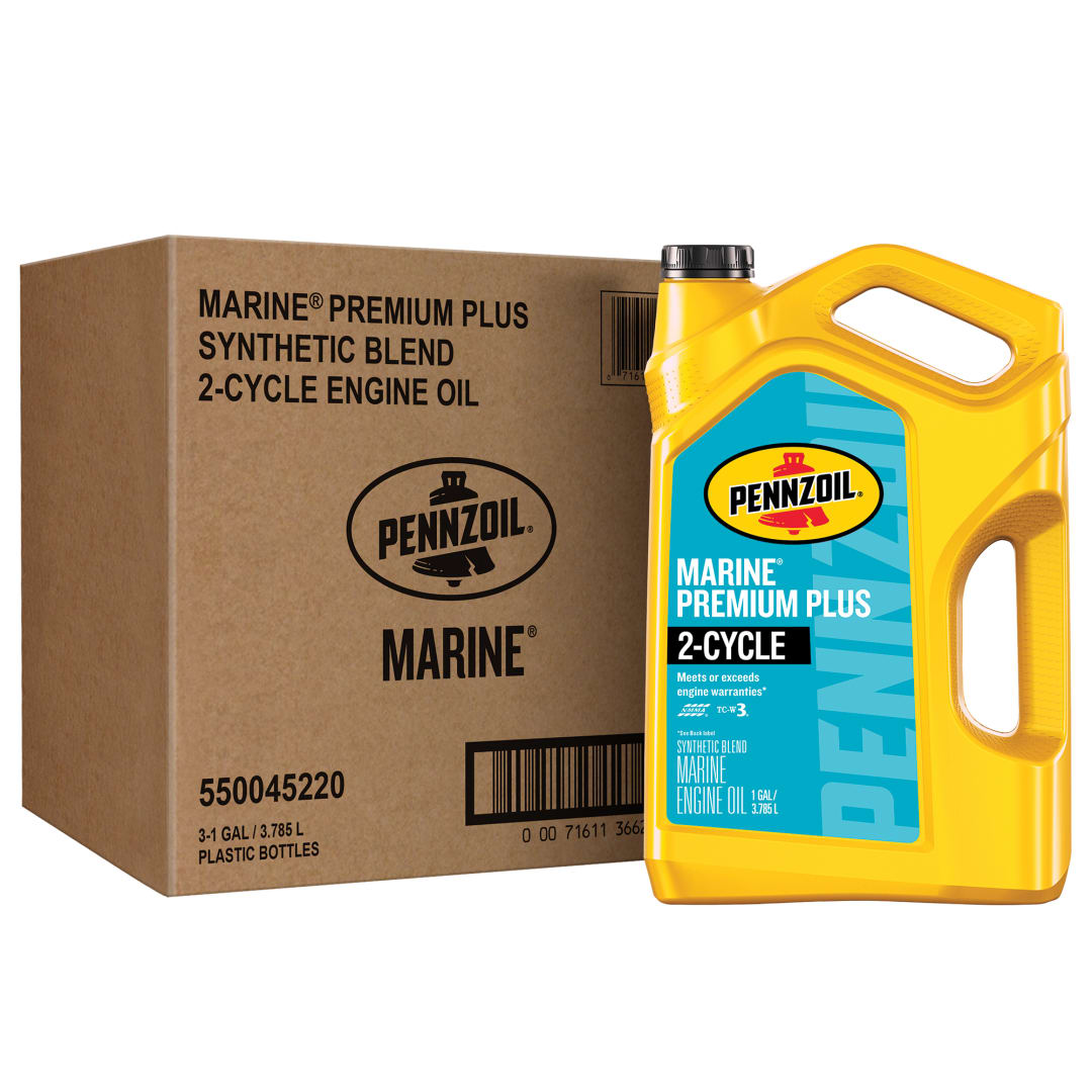 Pennzoil Marine Premium Plus 2-Cycle Synthetic Blend Engine Oil, 1 Gallon (3 Pack)