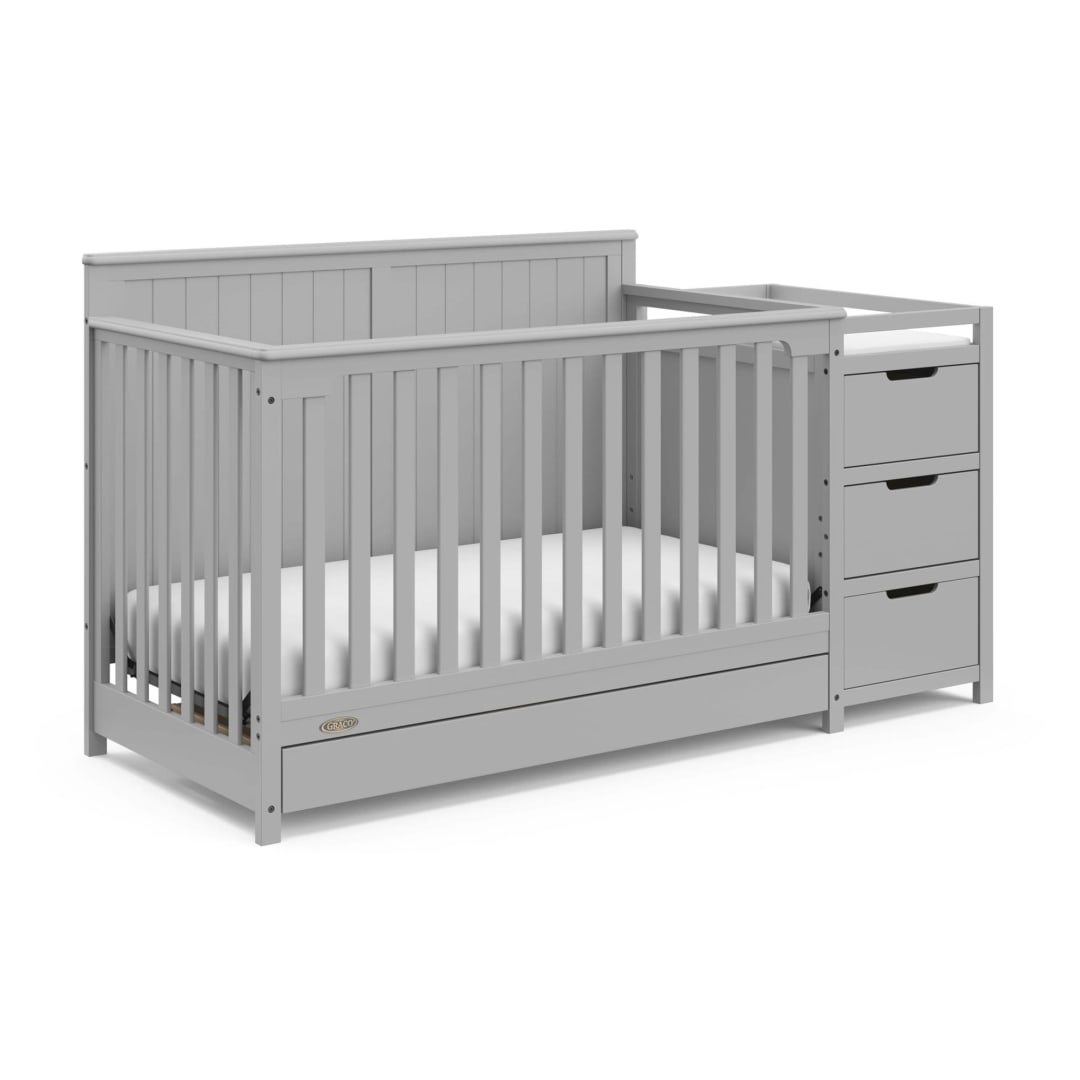 Graco® Hadley 5-in-1 Convertible Crib and Changer with Drawers, Pebble Grey