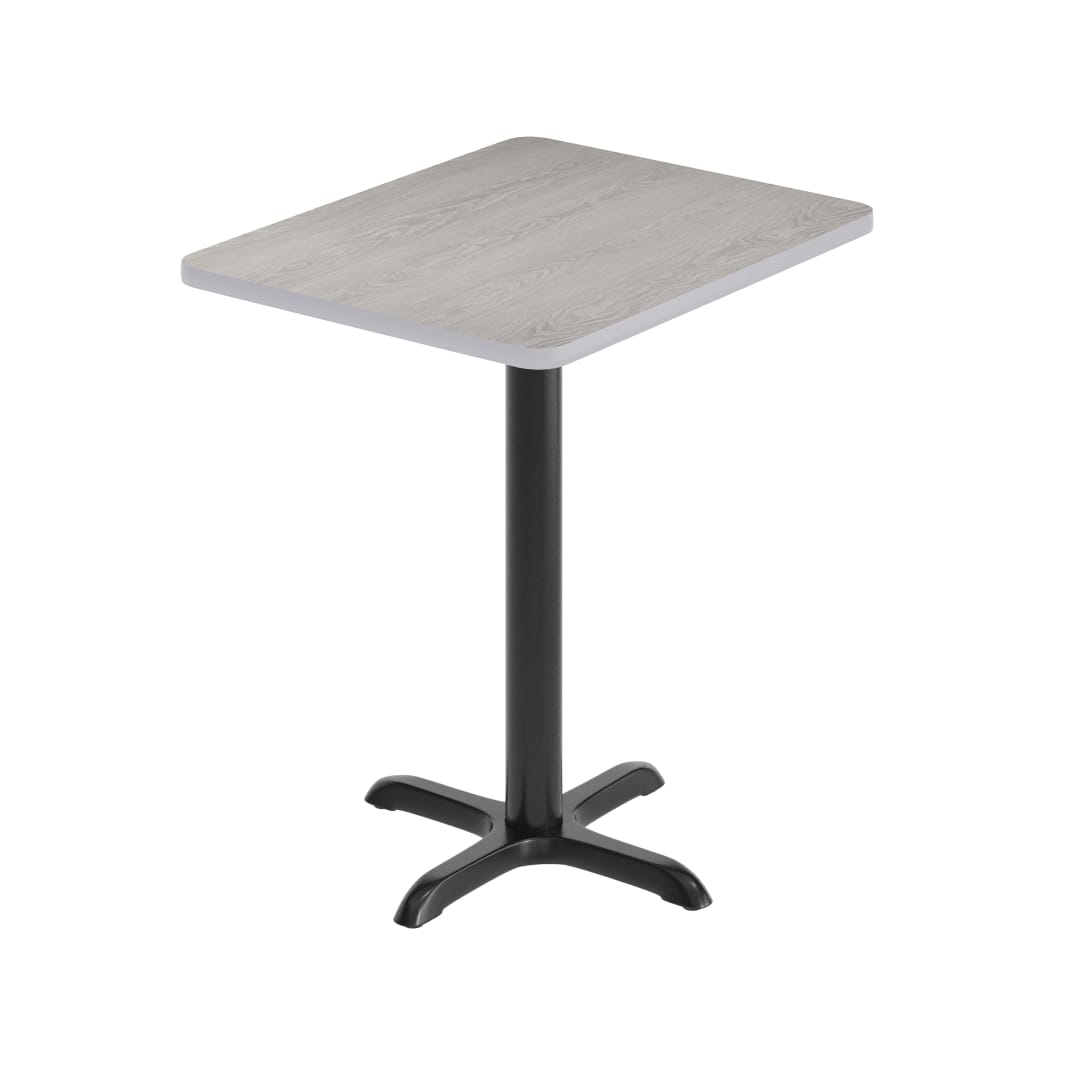 Graniss 24'' x 30'' Gray Rectangular Laminate Table Top with Black 22 x 22 "X" Style Table Height Base