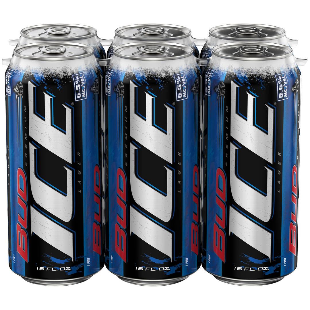 Bud Ice American Lager Beer 6 Pack, 16 fl oz Cans