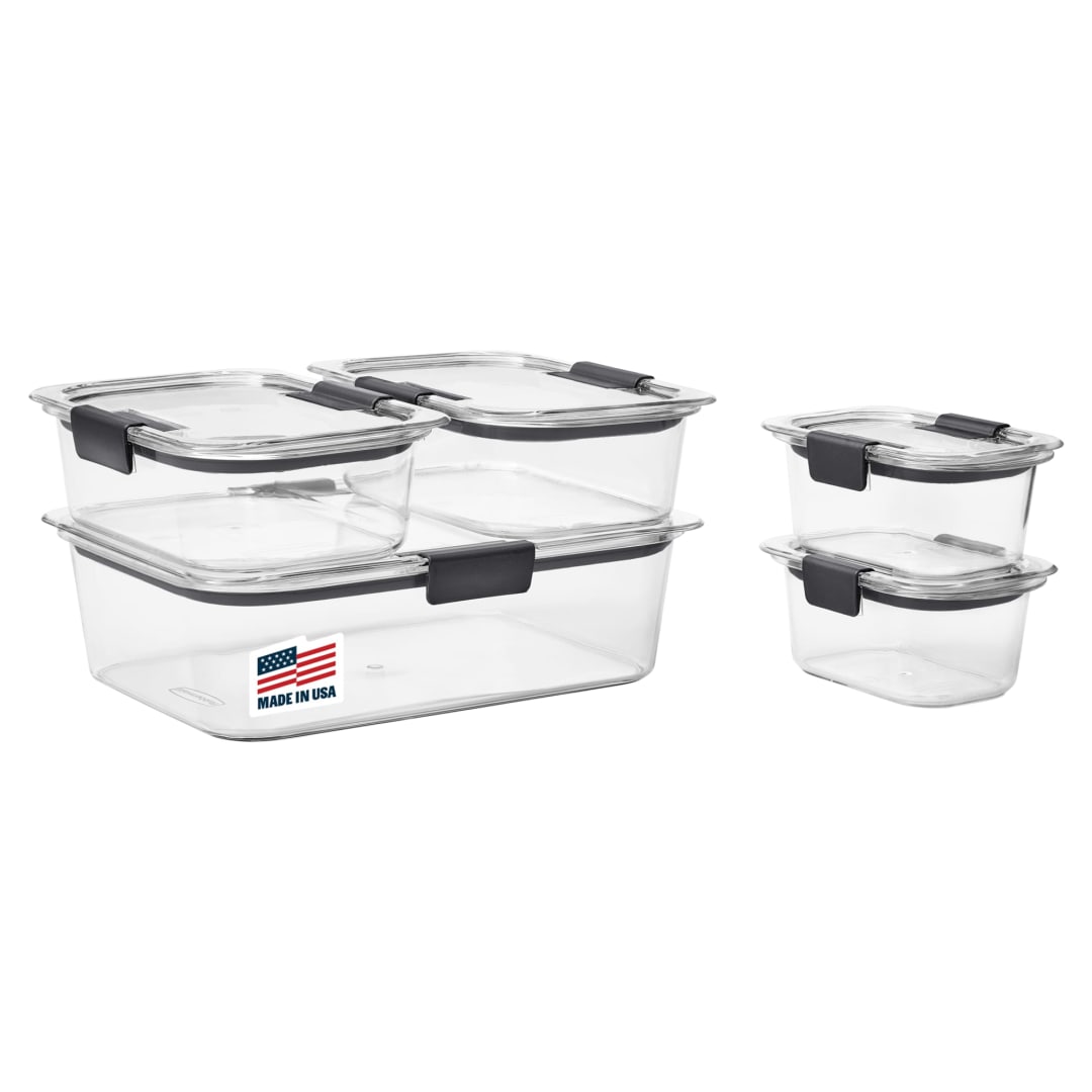 Rubbermaid Brilliance Leak-Proof Food Storage Containers with Airtight Lids Clear