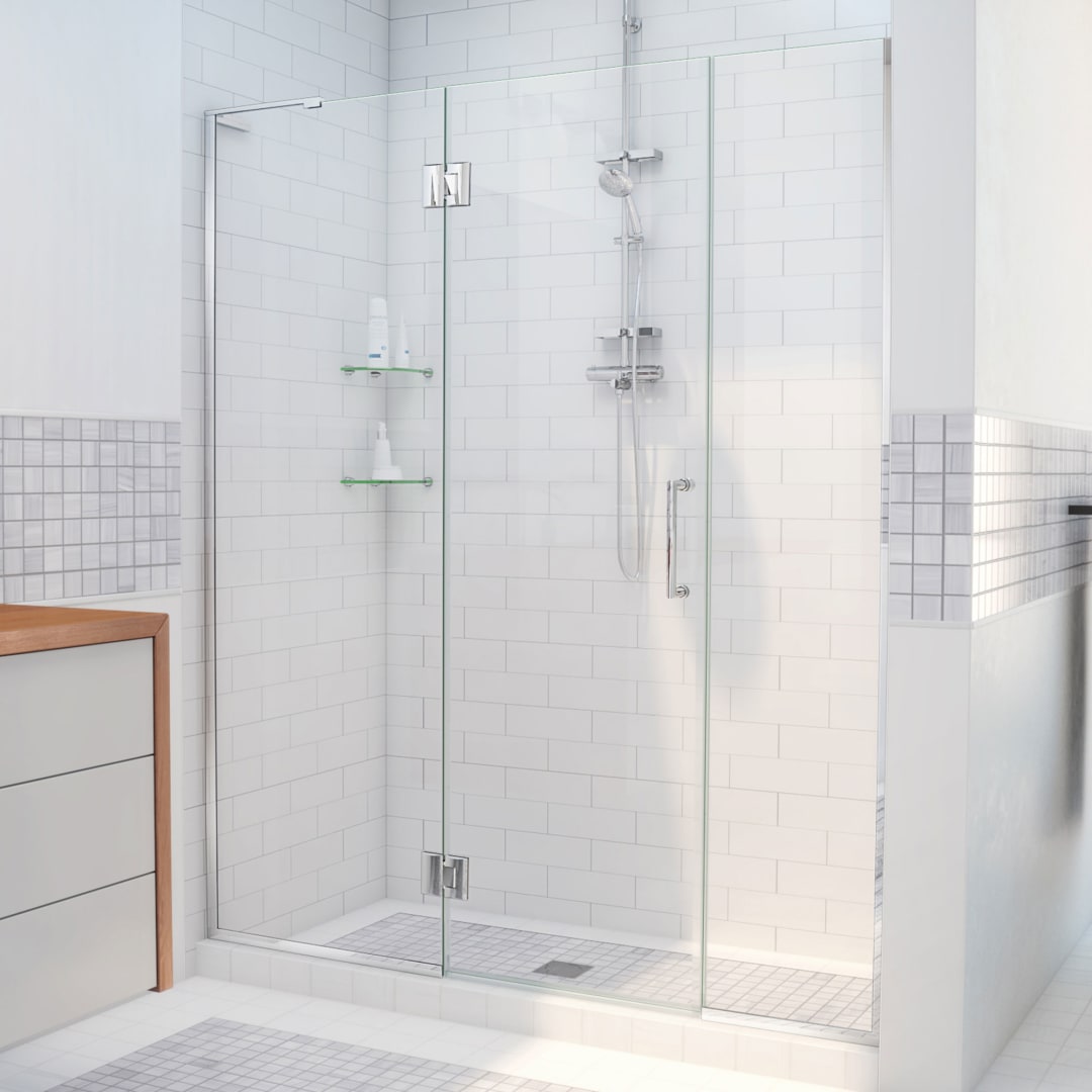 DreamLine Unidoor-X 47 - 47 1/2 inch W x 72 inch H Frameless Hinged Shower Door in Chrome