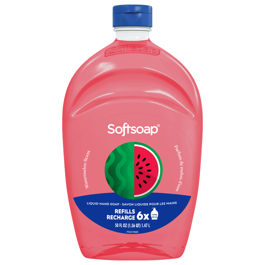 Softsoap Limited Edition Liquid Hand Soap, Seasonal Hand Soap, Paraben Free, pH Balanced, Watermelon Scent, 50 fl oz Refill Bottle