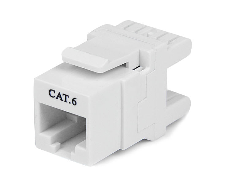 180 Cat 6 RJ45 Keystone Jack White - 110 Type