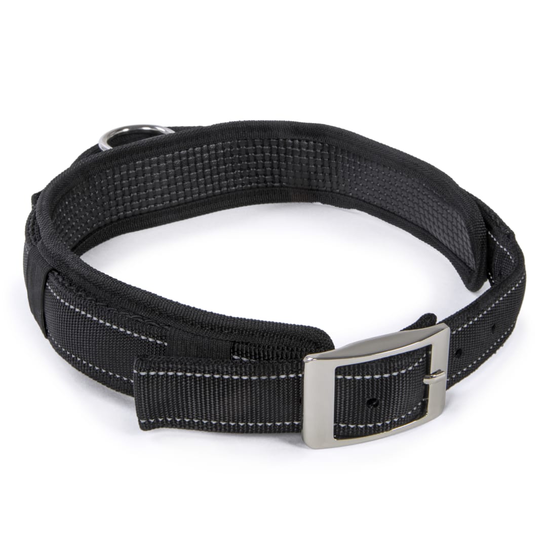 Sherpa Dog Collar, Built in Quick Grab Handle, Padded, Black, Extra Large