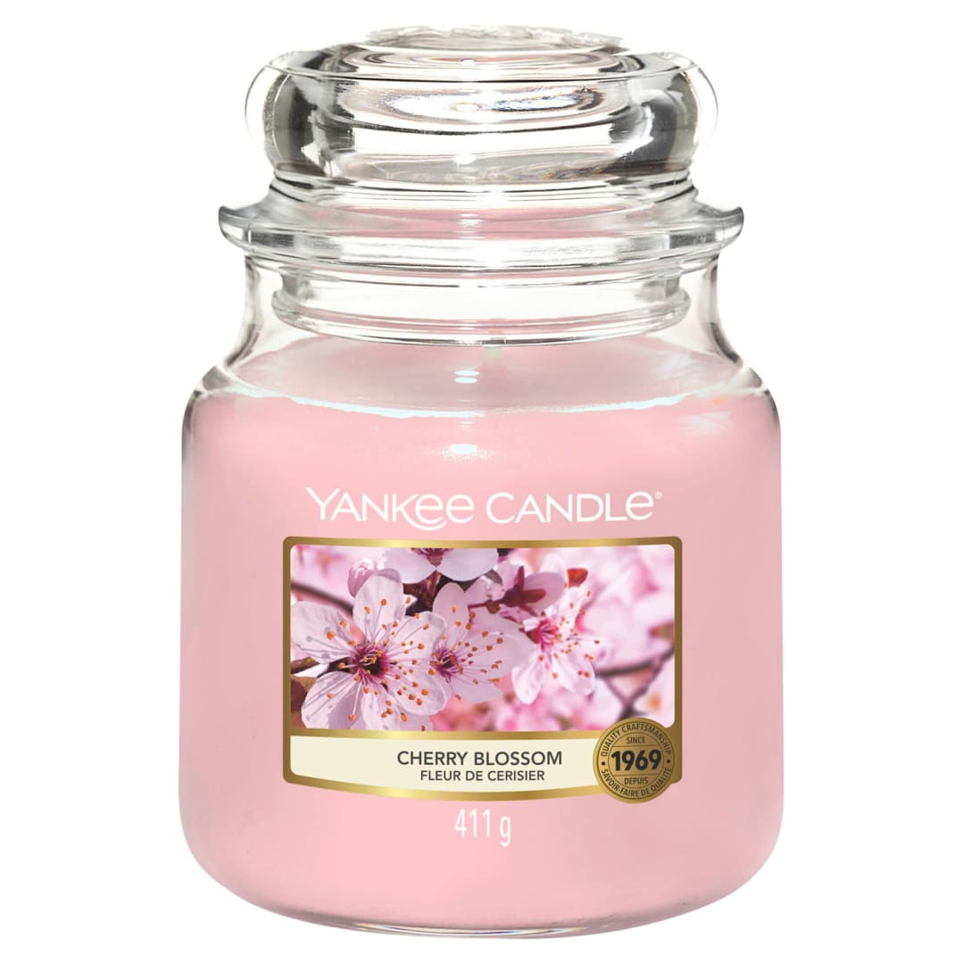 Yankee Candle® Scented Candle | Cherry Blossom Medium Jar Candle| Long Burning Candles: up to 75 Hours | Gifts for Women