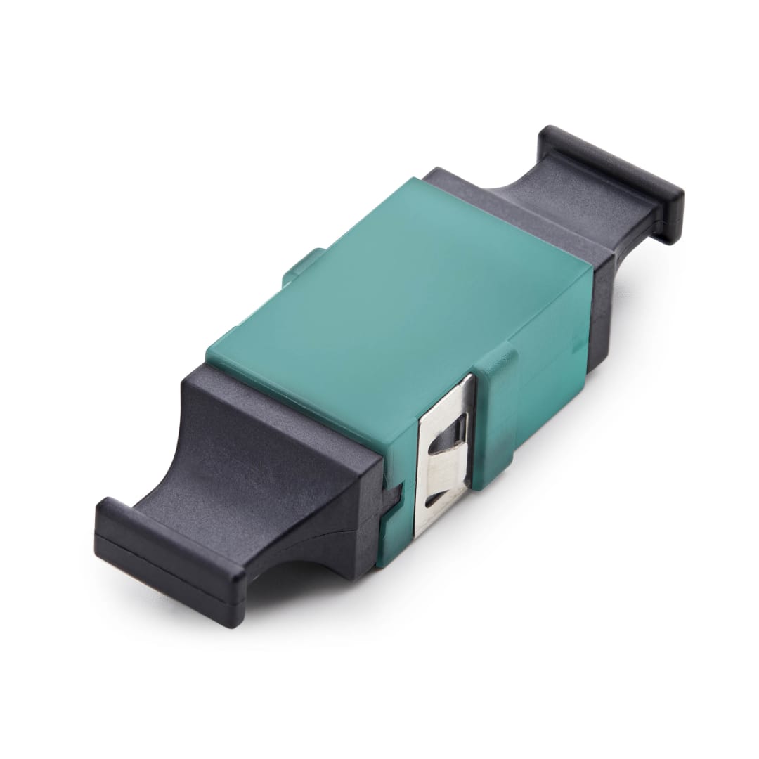 MPO/MTP SINGLEMODE APC FIBER OPTIC COUPLER - AQUA