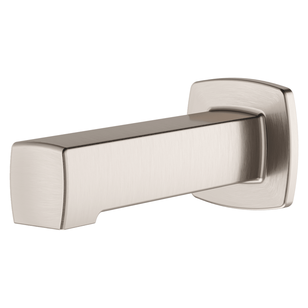Squared Non-Diverting Tub Spout in PVD Brushed Nickel