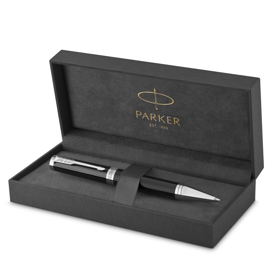 Bolígrafo Parker Ingenuity | Colección principal | Negro con detalles cromados | Tinta negra | Estuche de regalo