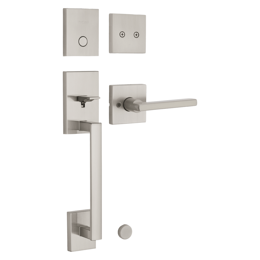 San Clemente Handleset in Satin Nickel with Microban Protection