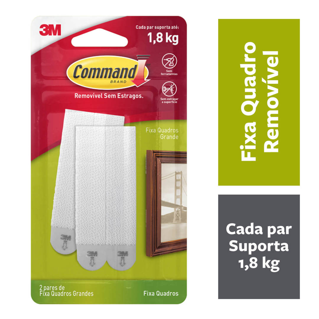 Fixa Quadros Adesivo 3M™ Command™, Grande, 2 Pares