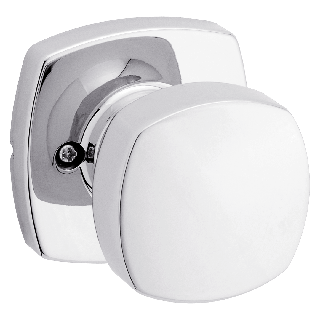 Arroyo Half Dummy Knob with Soft Modern Rose in Polished Chrome