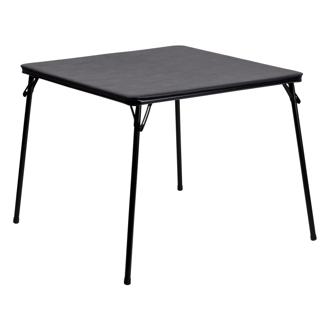 Madelyn Black 33.5" Folding Card Table for 4 with Foldable Legs and Portable Lightweight Design