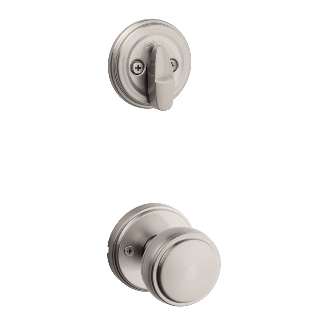 966 Single Cylinder Interior Pack w/ Round Rose Sora Knob for Signature Series Handlesets in Satin Nickel
