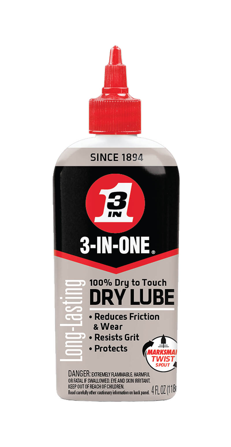 3-IN-ONE 4 fl oz. Dry Lube Drip Oil, Quick-Drying Lubricant for Locks, Blades & Moving Parts [12ct Case Pack]