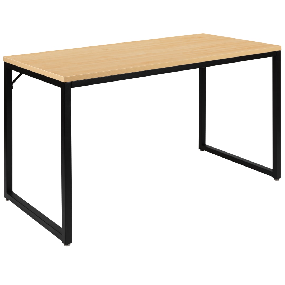 Tiverton Industrial Modern Desk - Commercial Grade Office Computer Desk and Home Office Desk - 47" Long (Maple/Black)