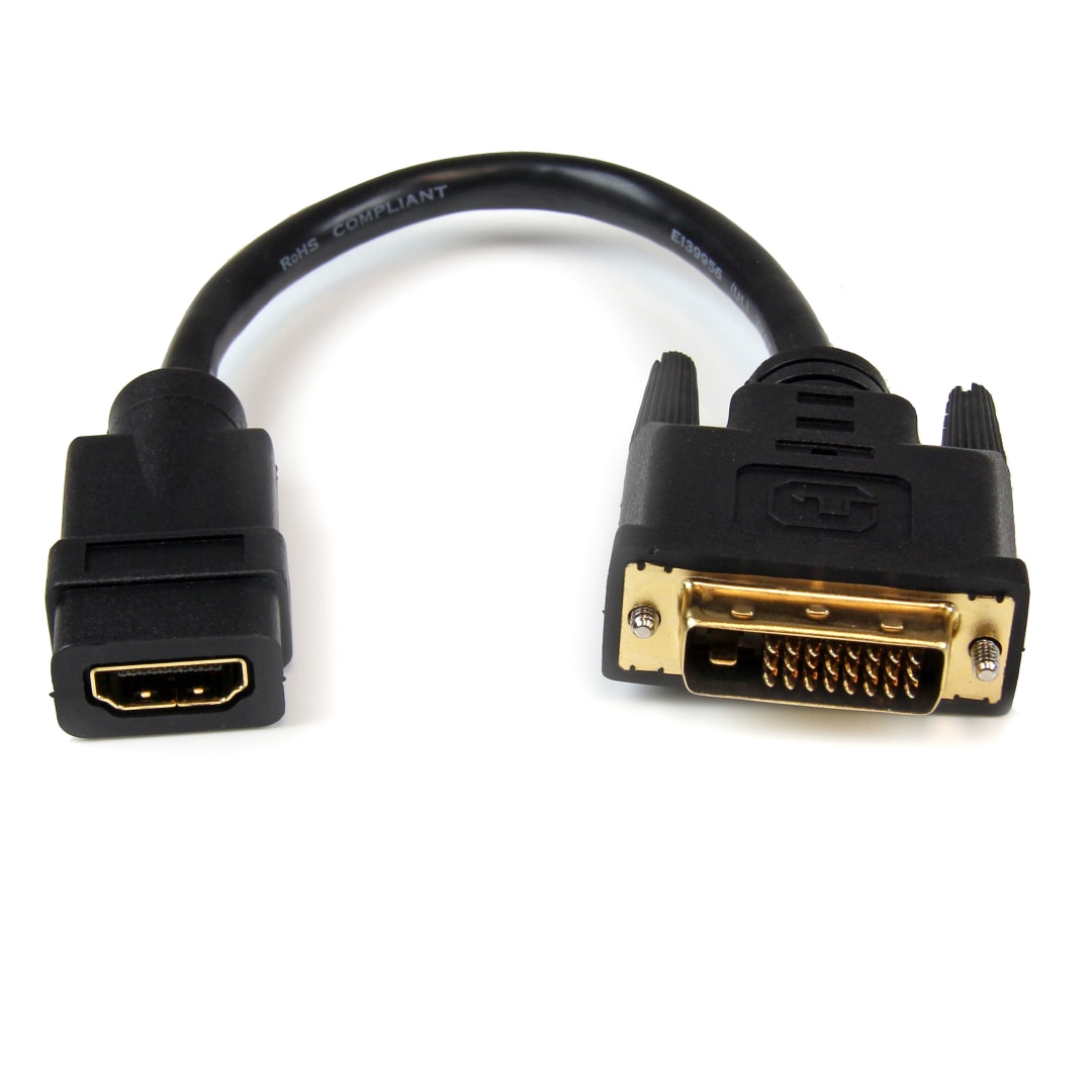 8in HDMI to DVI D Video Cable Adapter F M