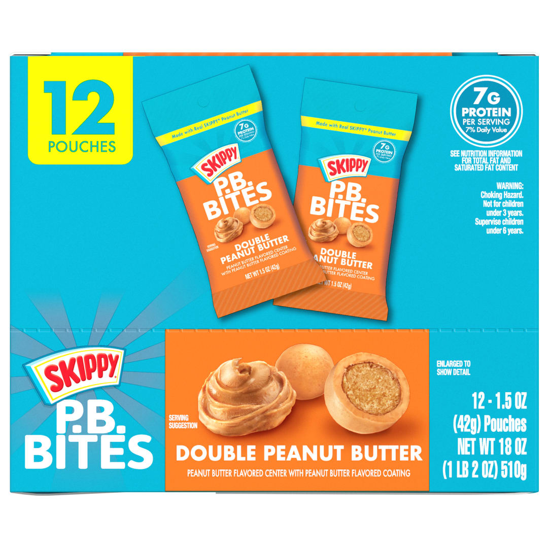 SKIPPY Peanut Butter Bites Double Peanut Butter Pouch