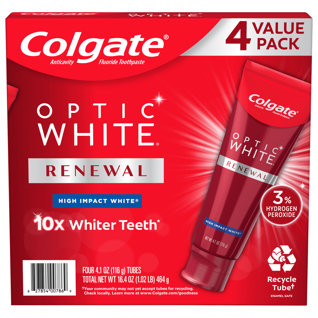 Colgate Total Active Prevention Plus Whitening Toothpaste, Mint, 5 Pack, 6.0 oz